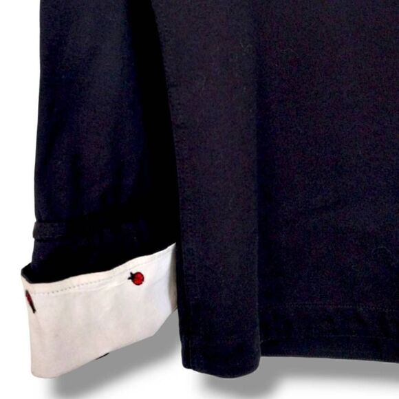 St John Womens Jacket Sz P Black Red Ladybug Buttons & Lining‎ Cuffs Business - Picture 5 of 13